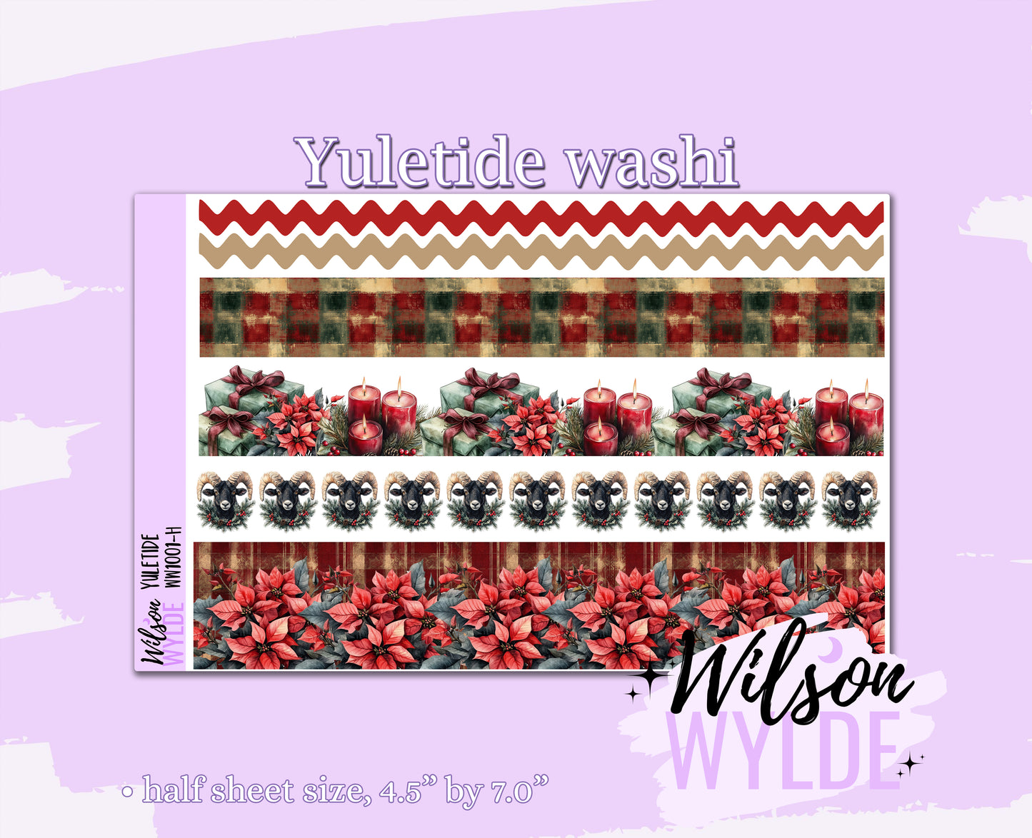 Yuletide washi planner deco stickers, WW1001