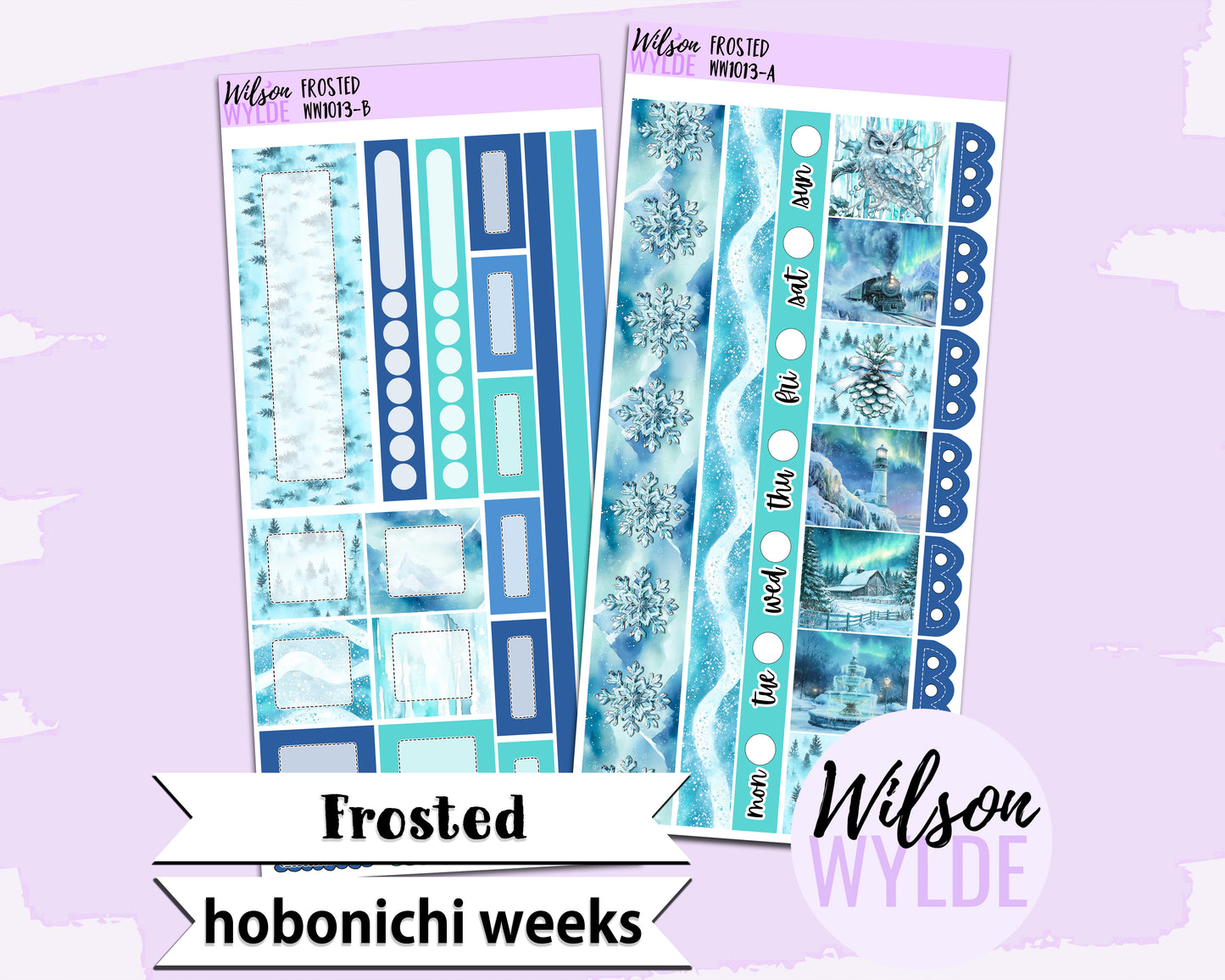 Frosted weekly sticker kit, HOBONICHI WEEKS format, a la carte and bundle options. WW1013
