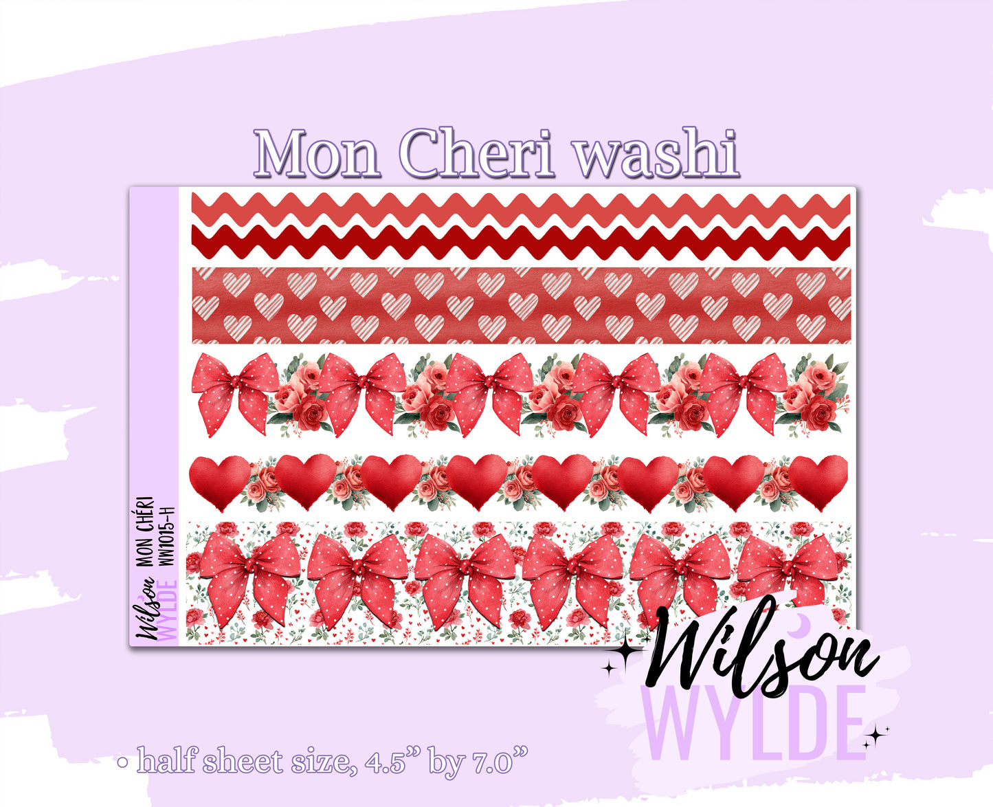 Mon Cheri washi planner deco stickers, WW1015