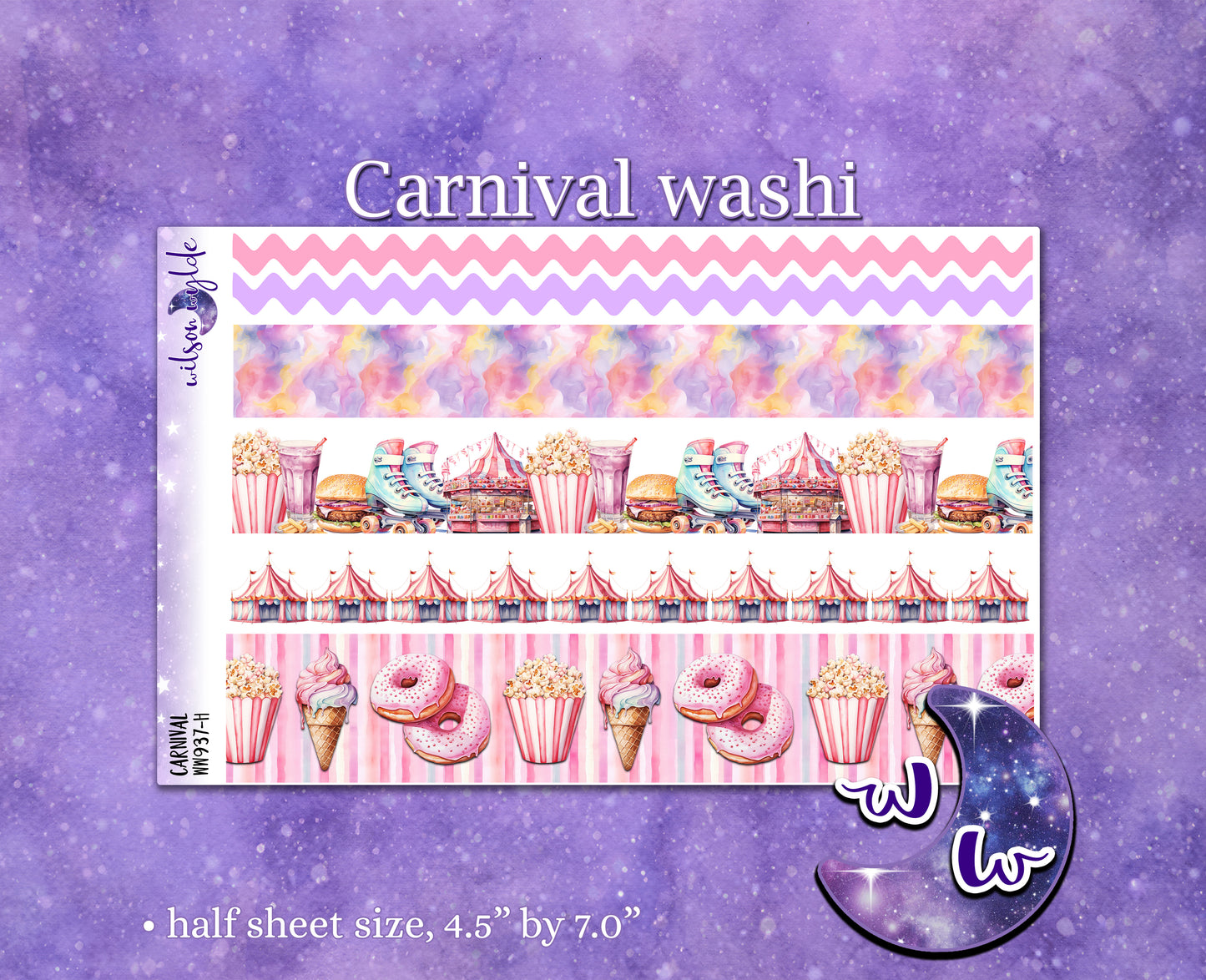 Carnival washi planner deco stickers, WW937