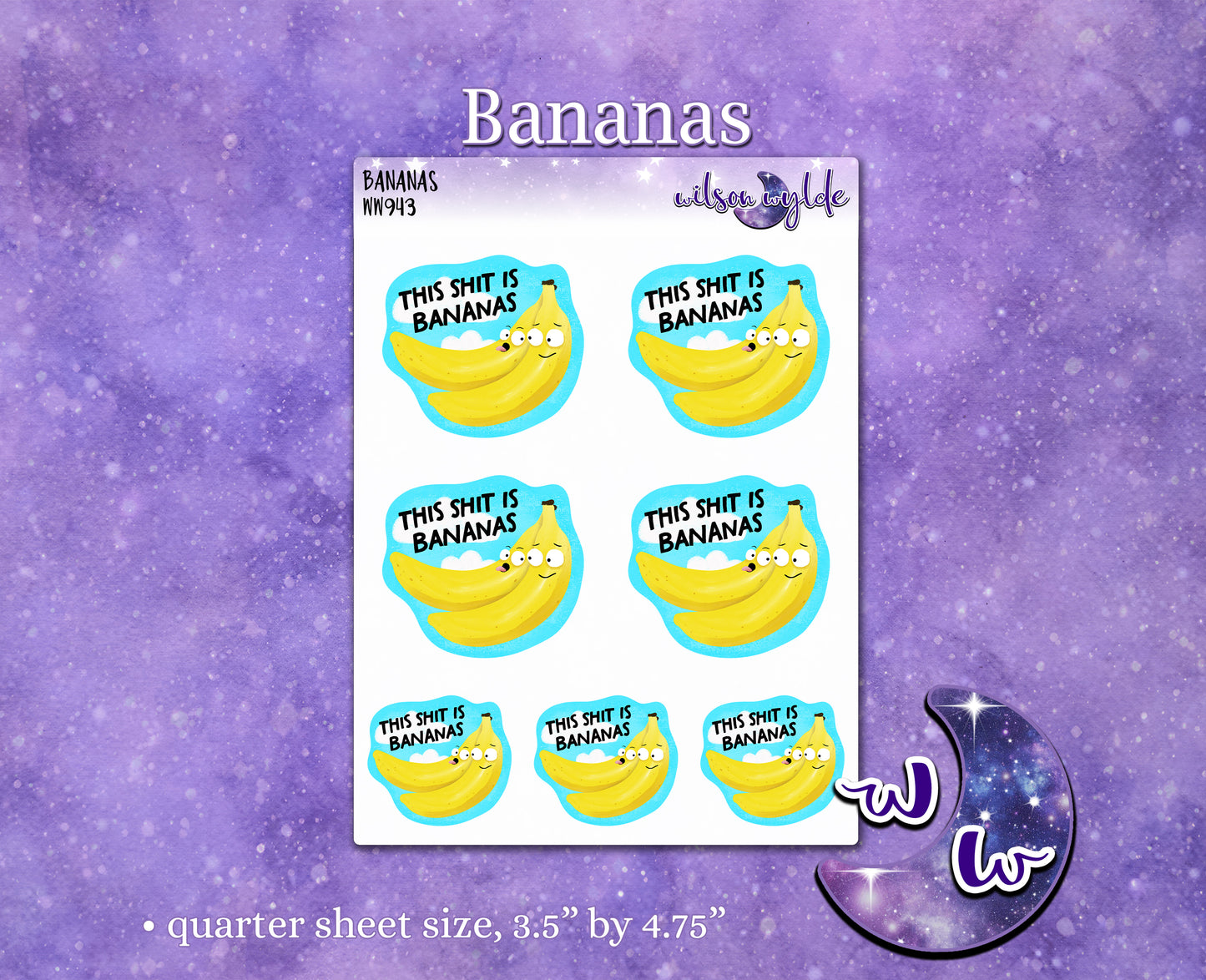 This Shit is Bananas deco planner stickers, WW943