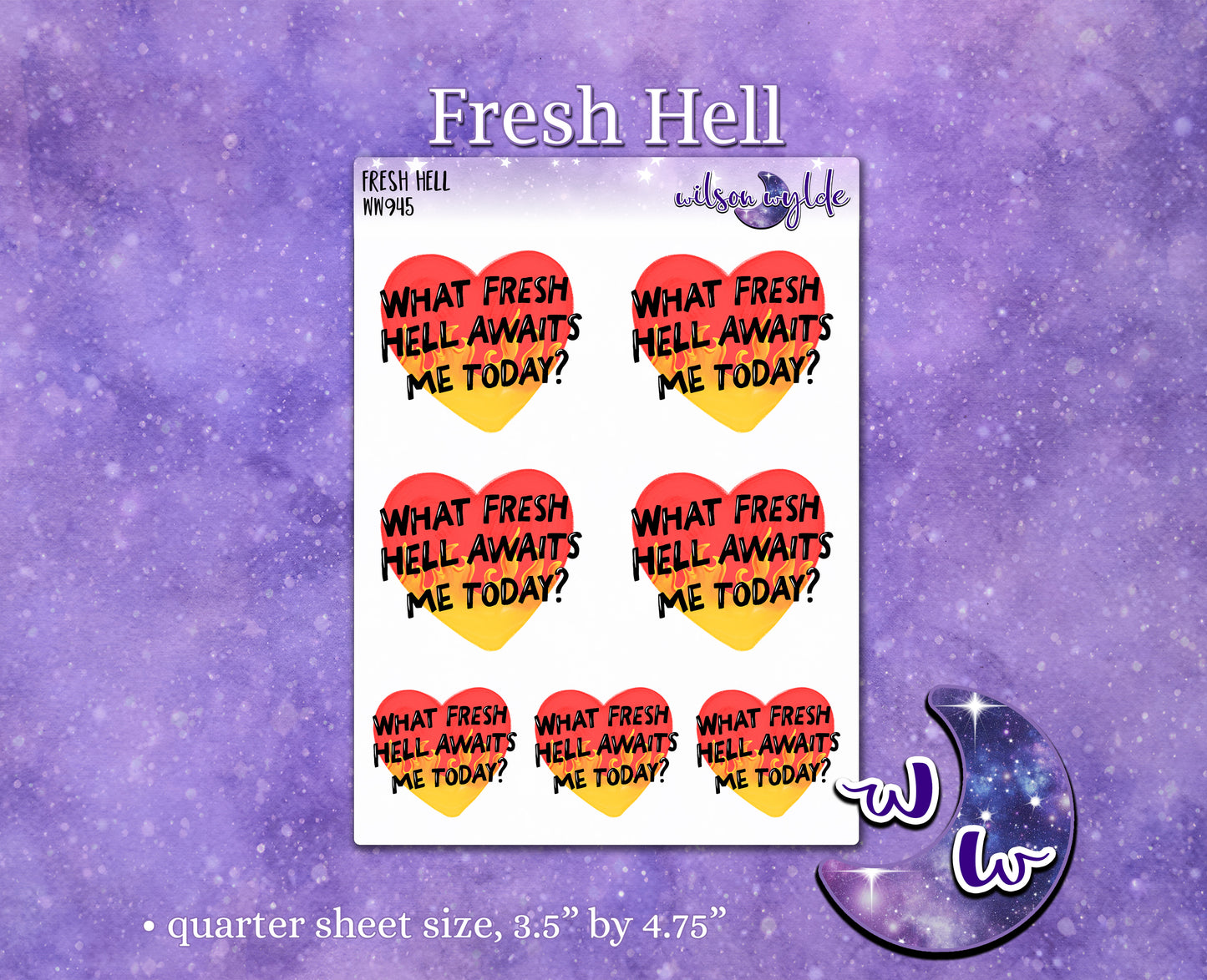 What Fresh Hell Awaits Me Today deco planner stickers, WW945