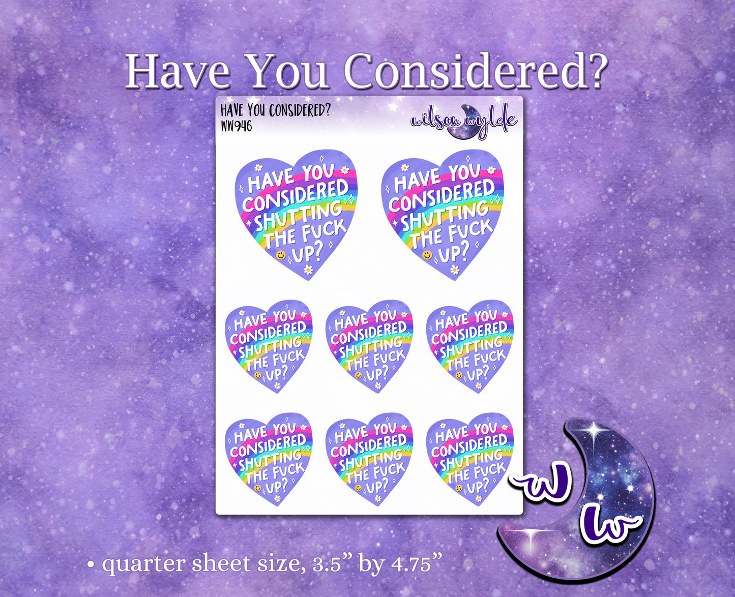 Have You Considered Shutting the Fuck Up? deco planner stickers, WW946