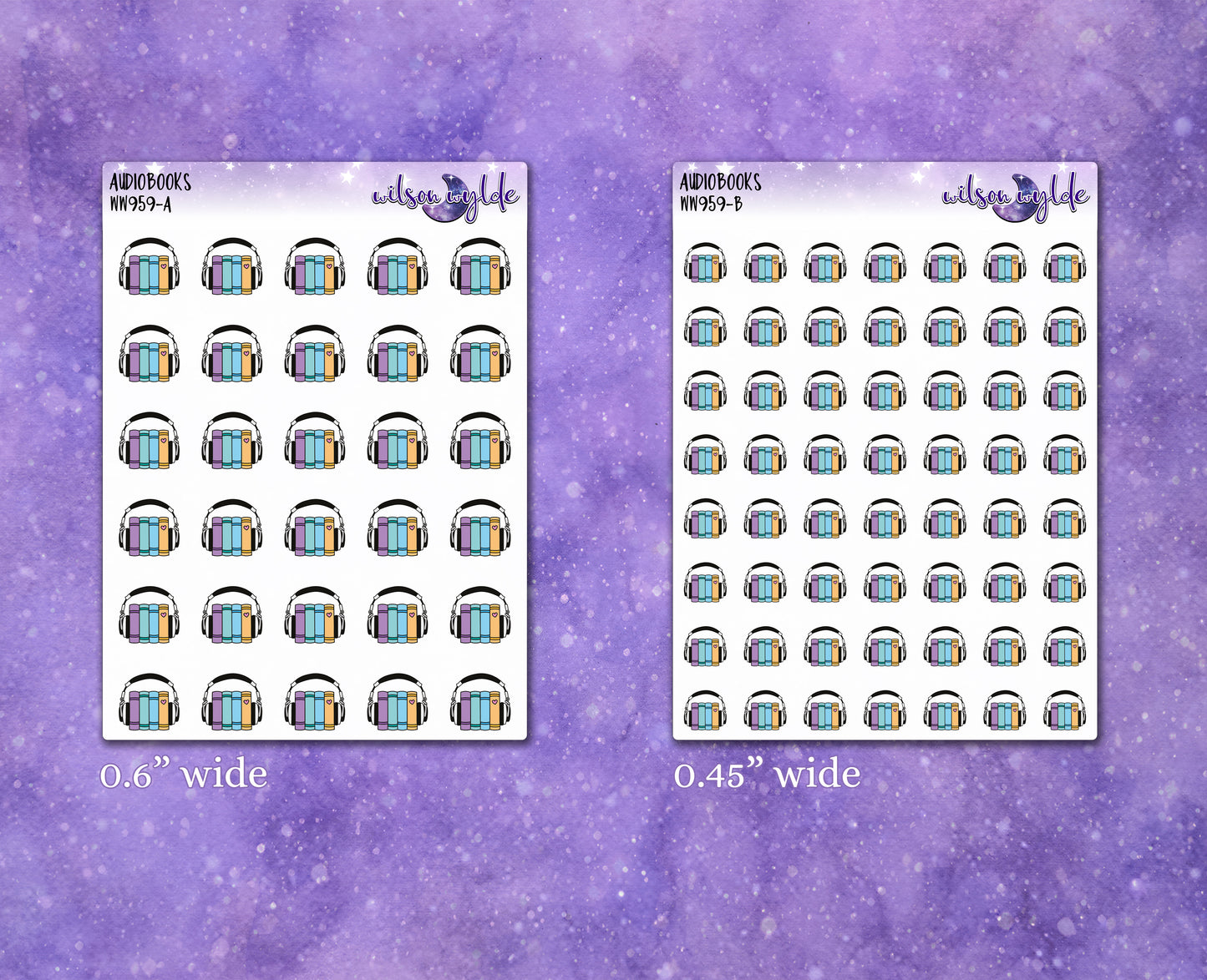 Audiobooks deco planner stickers, WW959