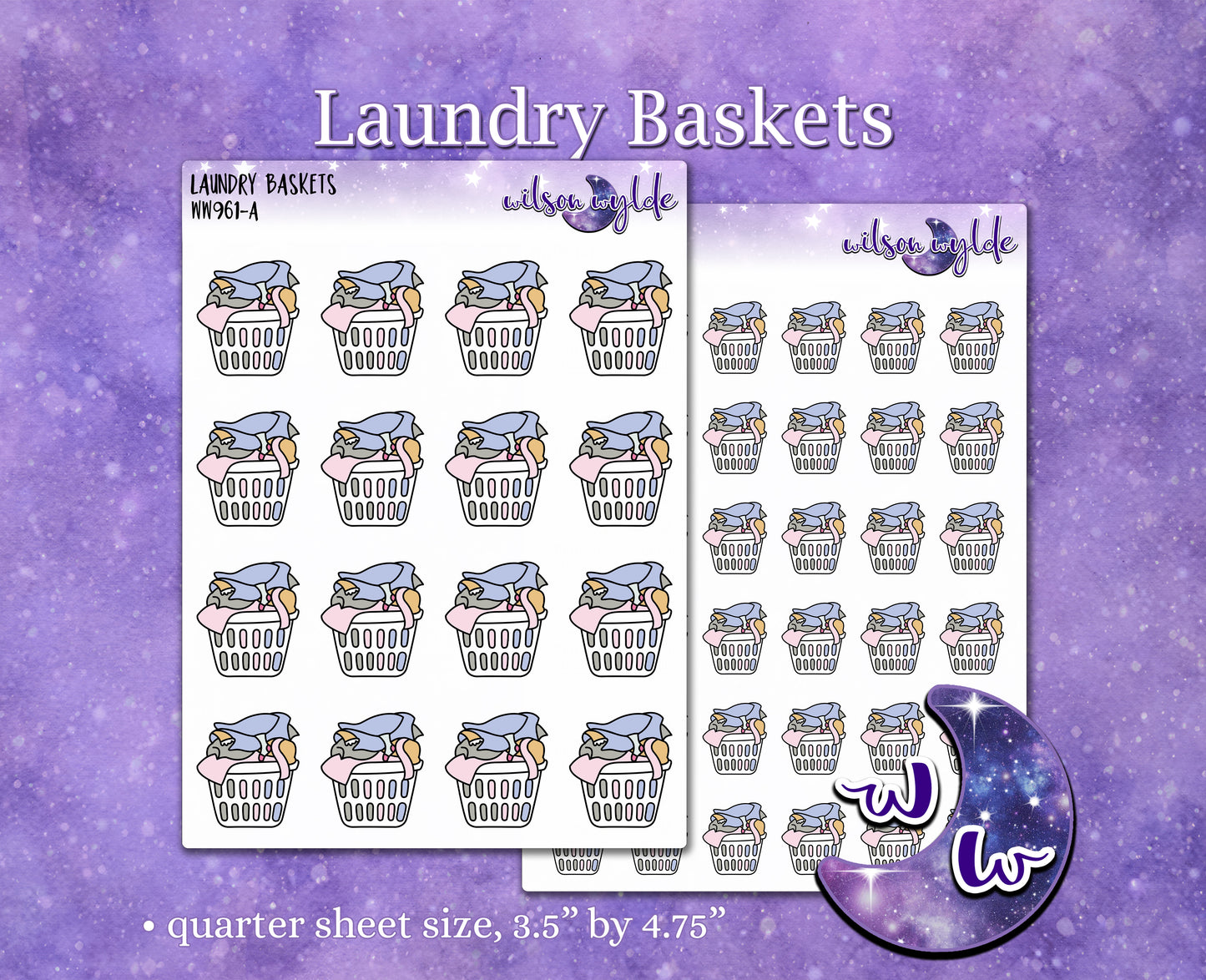 Laundry Baskets deco planner stickers, WW961