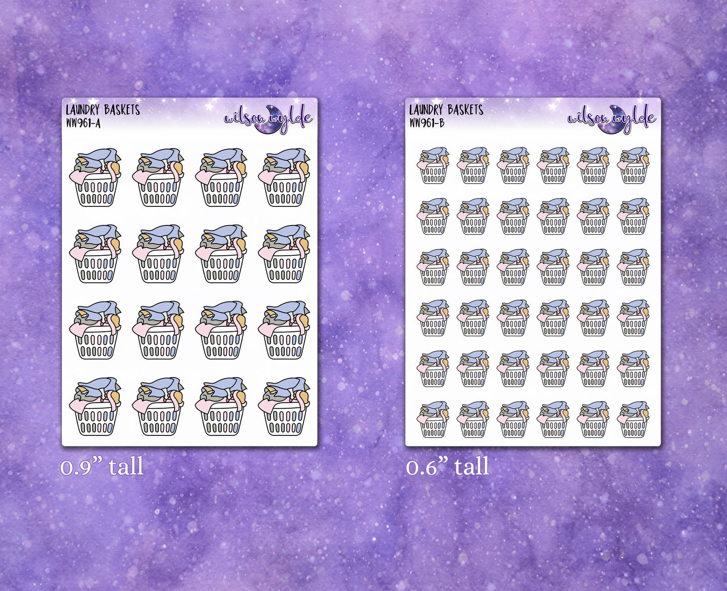Laundry Baskets deco planner stickers, WW961