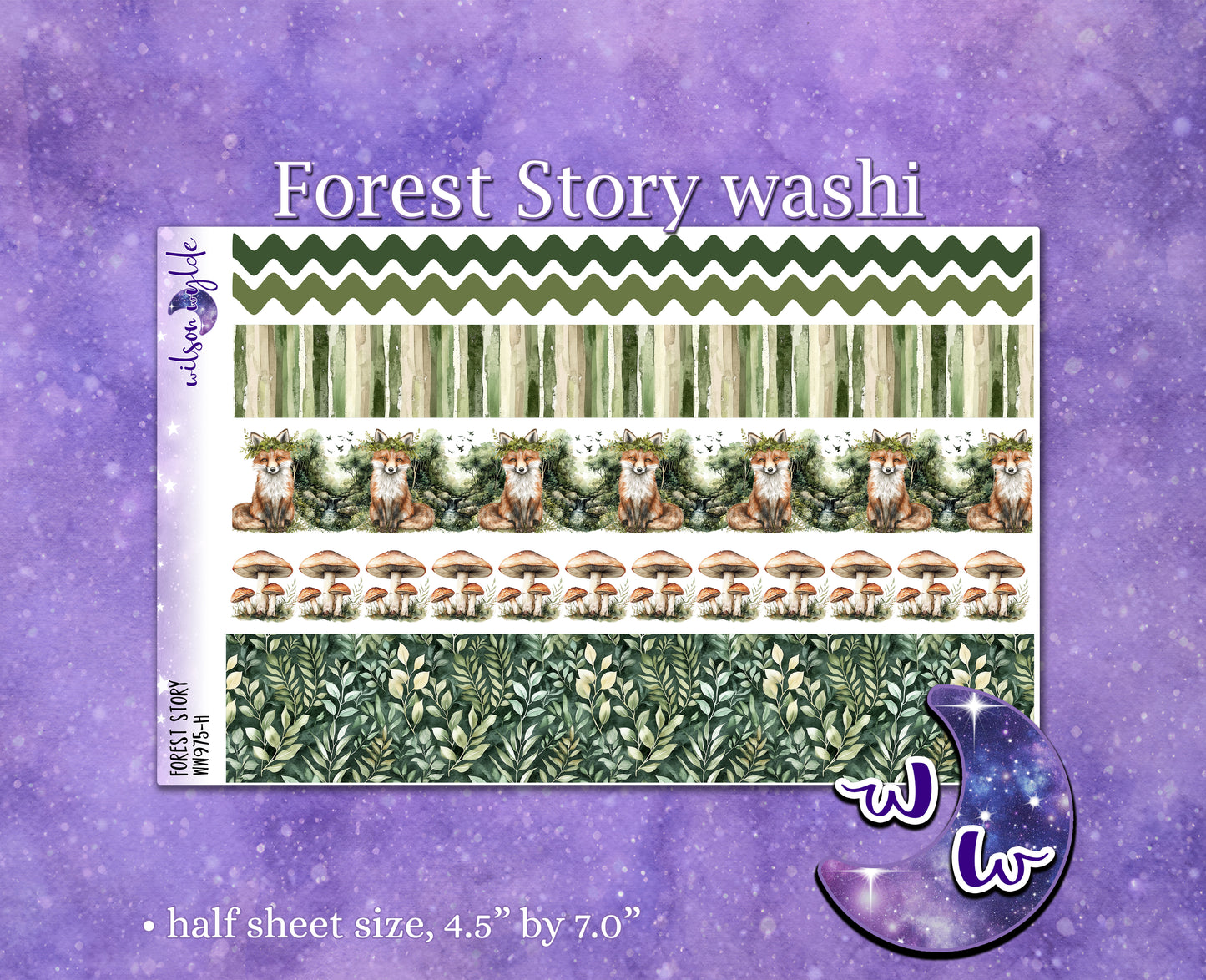 Forest Story washi planner deco stickers, WW975