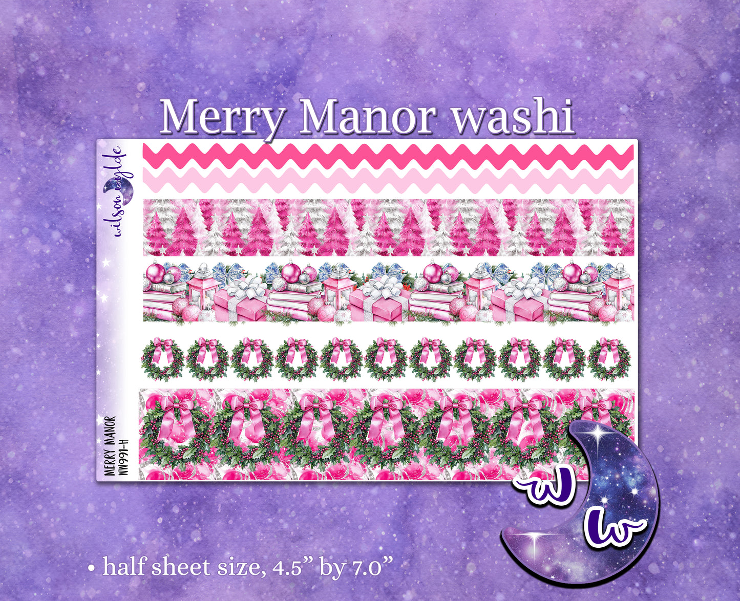 Merry Manor washi planner deco stickers, WW991