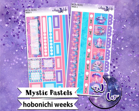 Mystic Pastels weekly sticker kit, HOBONICHI WEEKS format, a la carte and bundle options. WW618