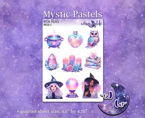 Mystic Pastels deco planner stickers, WW618