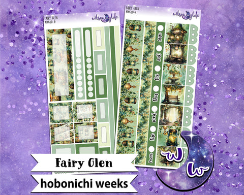 Fairy Glen weekly sticker kit, HOBONICHI WEEKS format, a la carte and bundle options. WW620