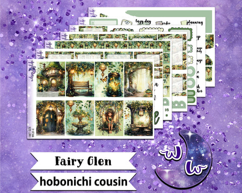 Fairy Glen full weekly sticker kit, HOBONICHI COUSIN format, a la carte and bundle options. WW620