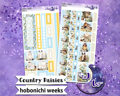 Country Daisies weekly sticker kit, HOBONICHI WEEKS format, a la carte and bundle options. WW660