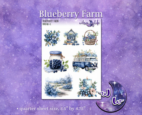 Blueberry Farm deco planner stickers, WW648
