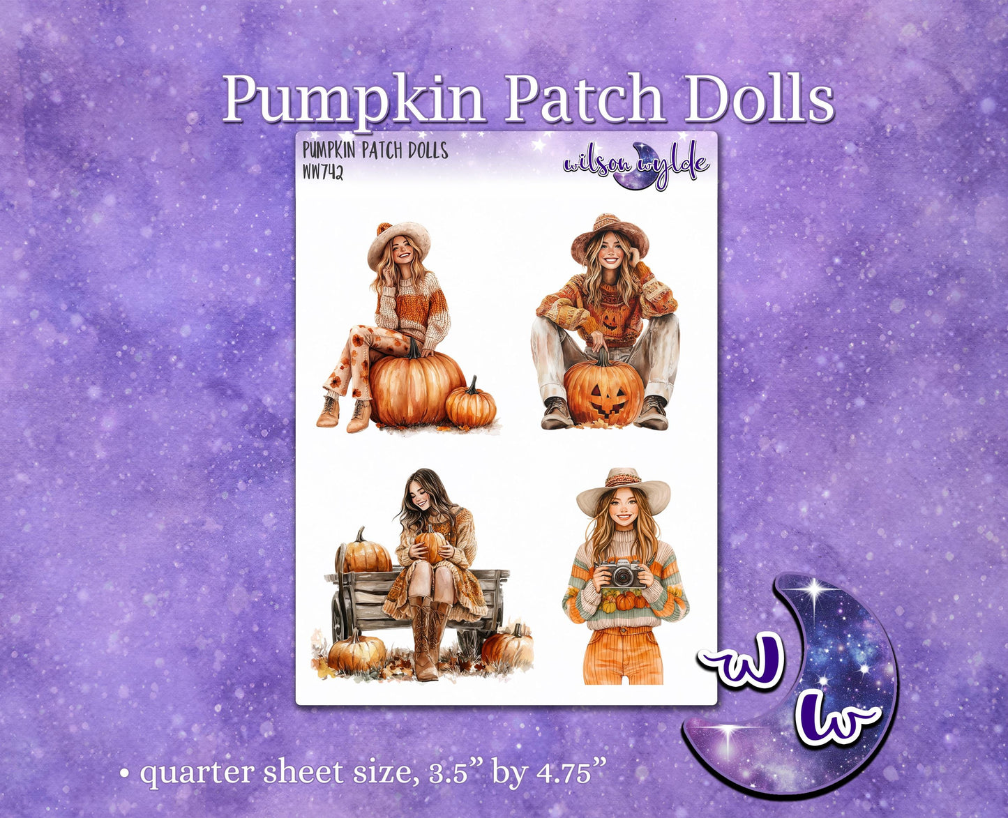 Pumpkin Patch Dolls deco planner stickers, WW742