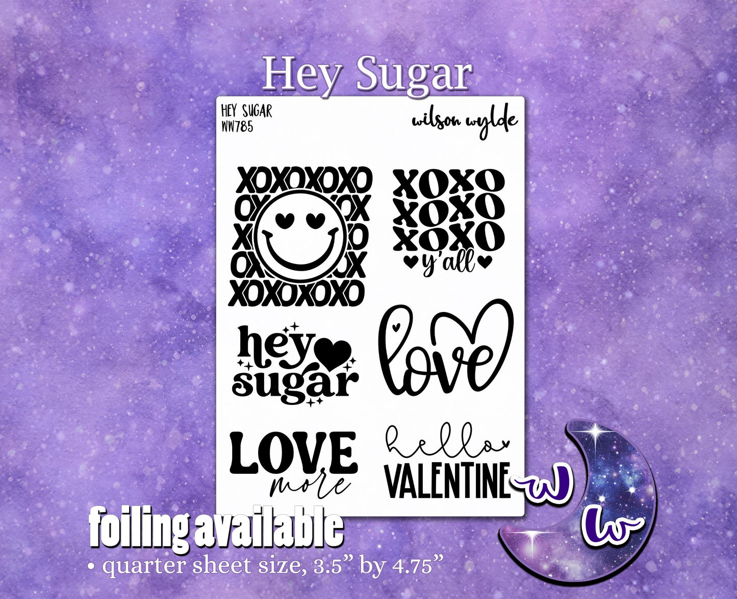 Hey Sugar valentine love quotes, deco planner stickers, WW785