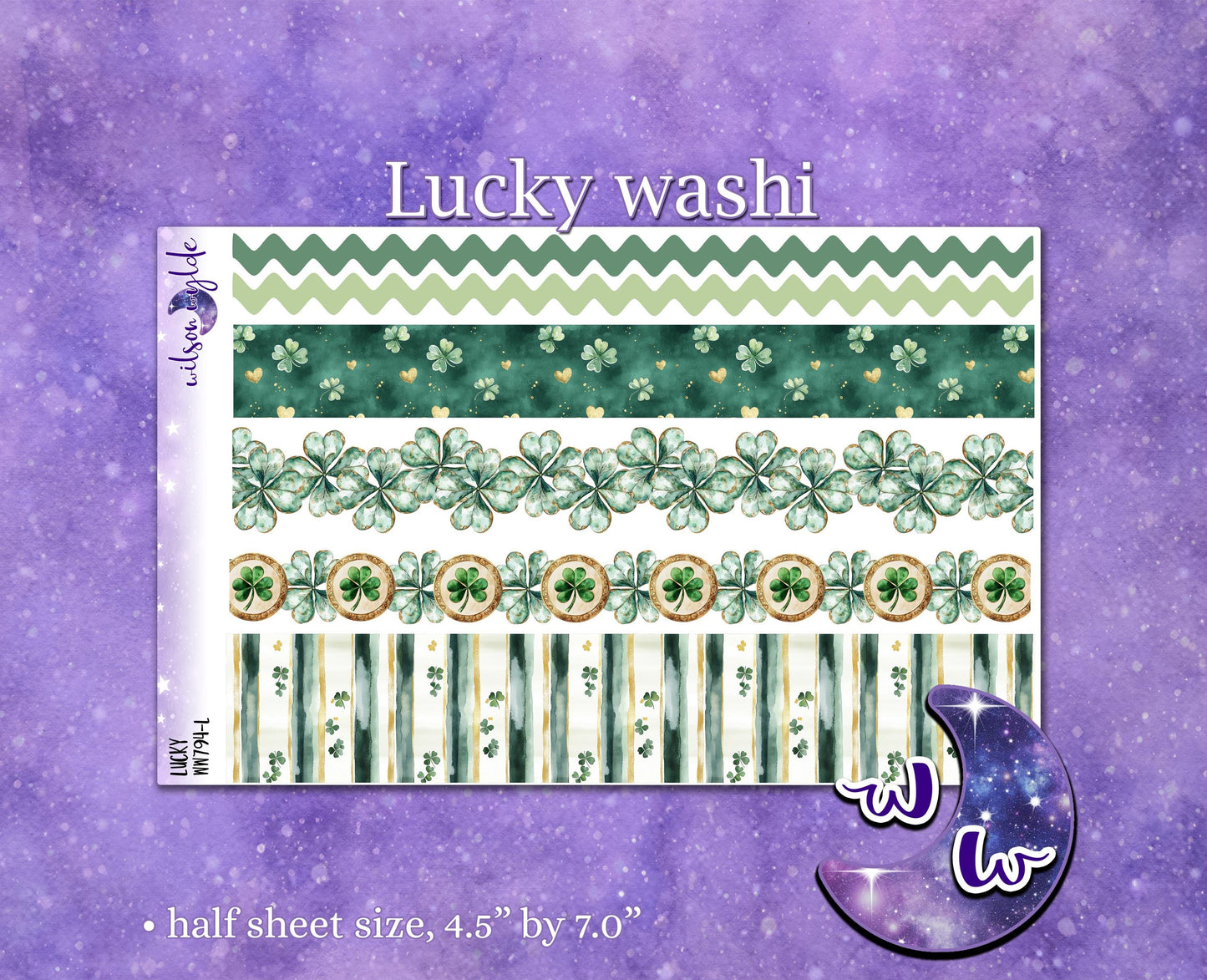 Lucky washi planner deco stickers, St. Patrick's day, Ireland WW794