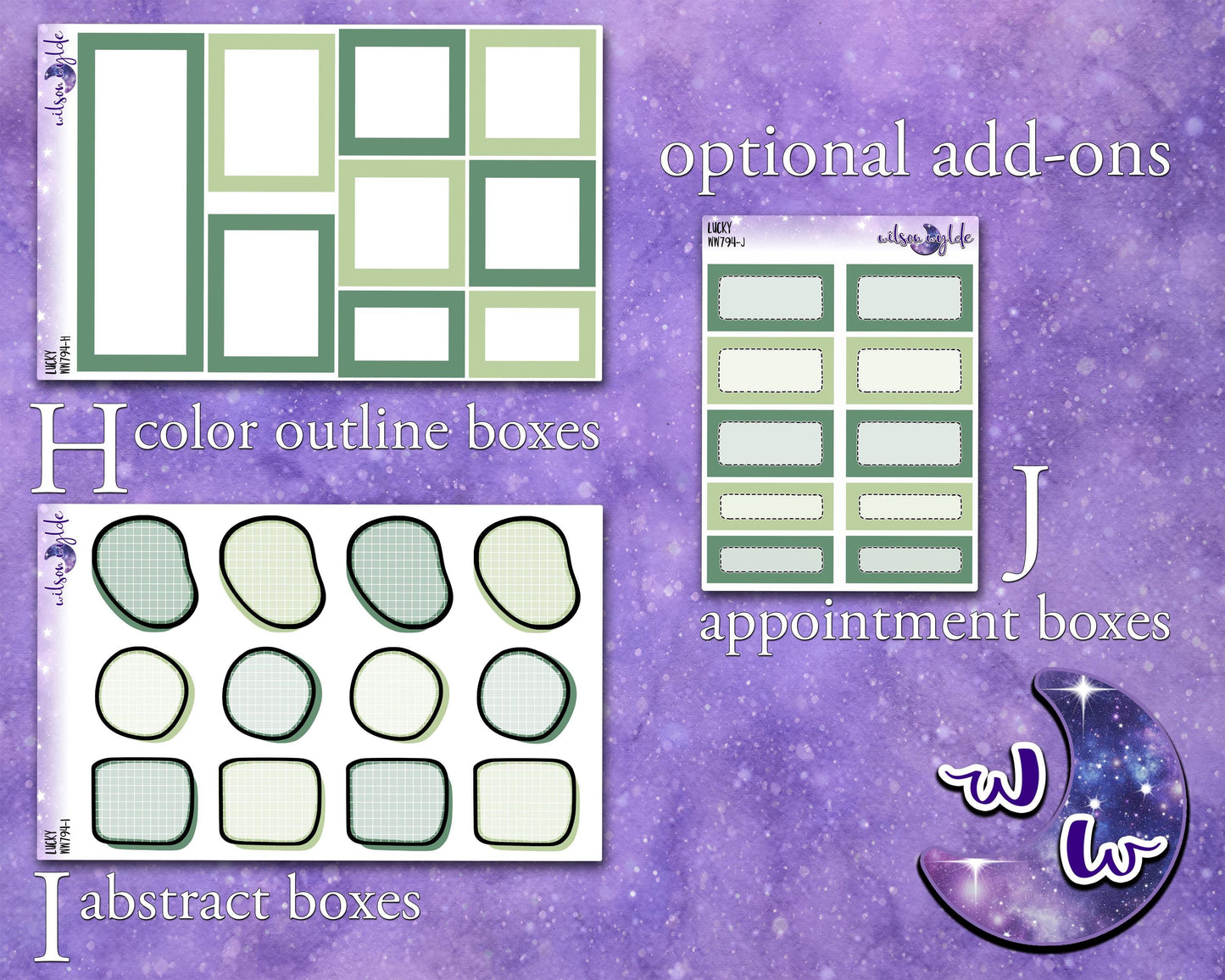 Lucky weekly sticker kit, STANDARD VERTICAL format, ireland st. patrick's day, a la carte and bundle options. WW794