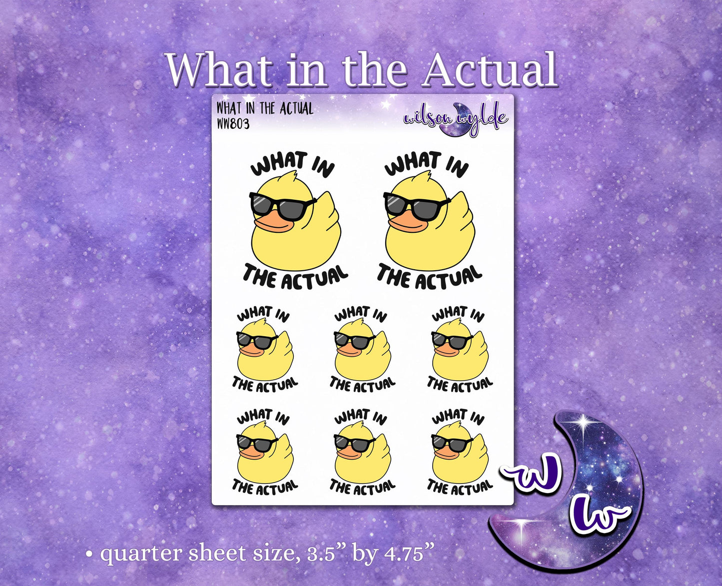 What in the Actual Duck deco planner stickers, star rating WW803