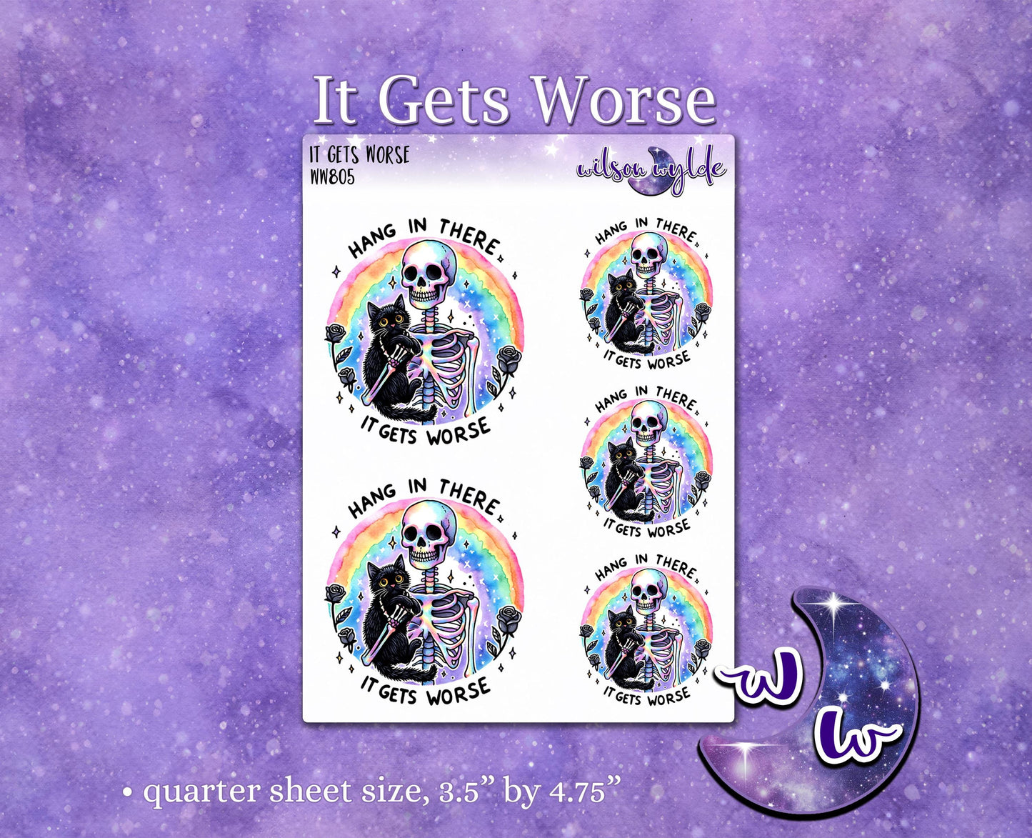 It Gets Worse deco planner stickers, star rating WW805