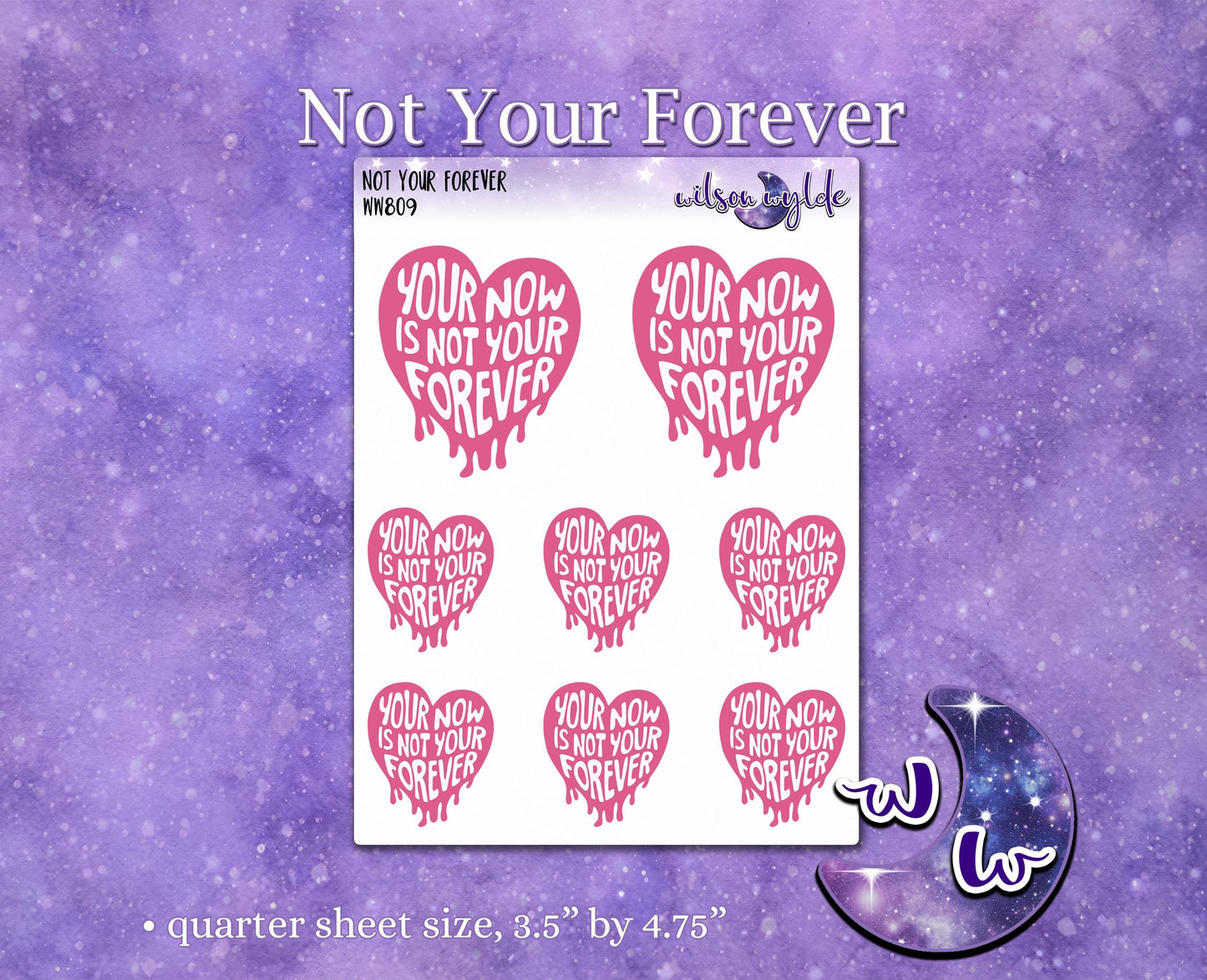Your Now is not Your Forever deco planner stickers, star rating WW809