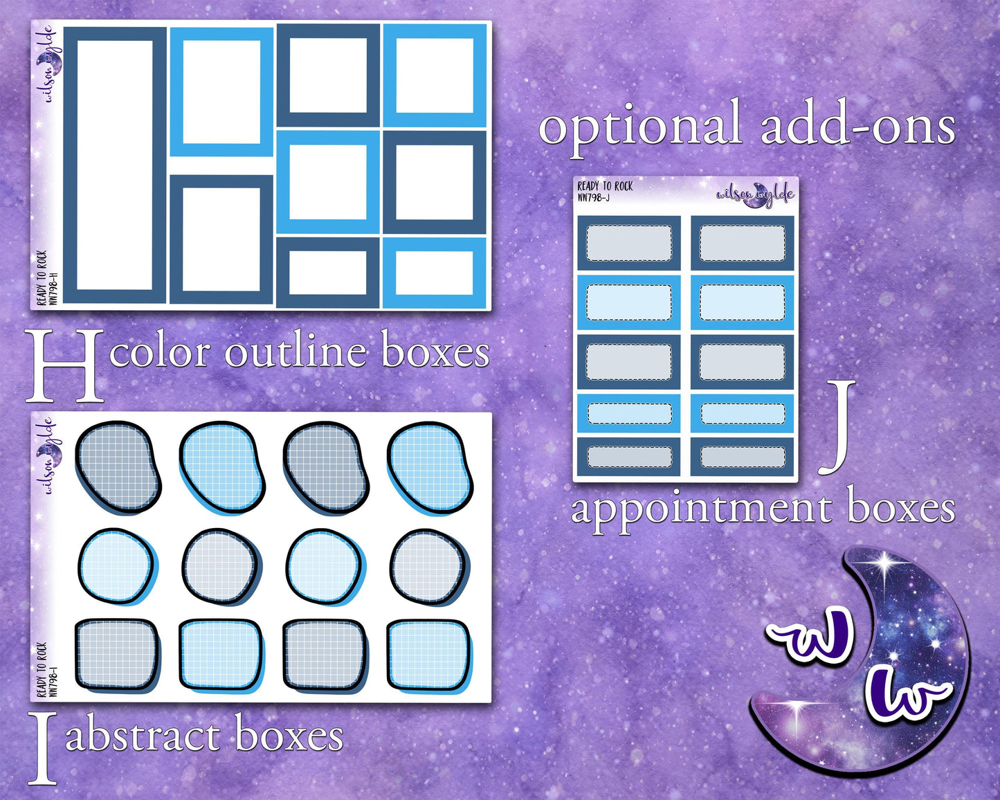 Ready to Rock weekly sticker kit, STANDARD VERTICAL format, music concert, a la carte and bundle options. WW798