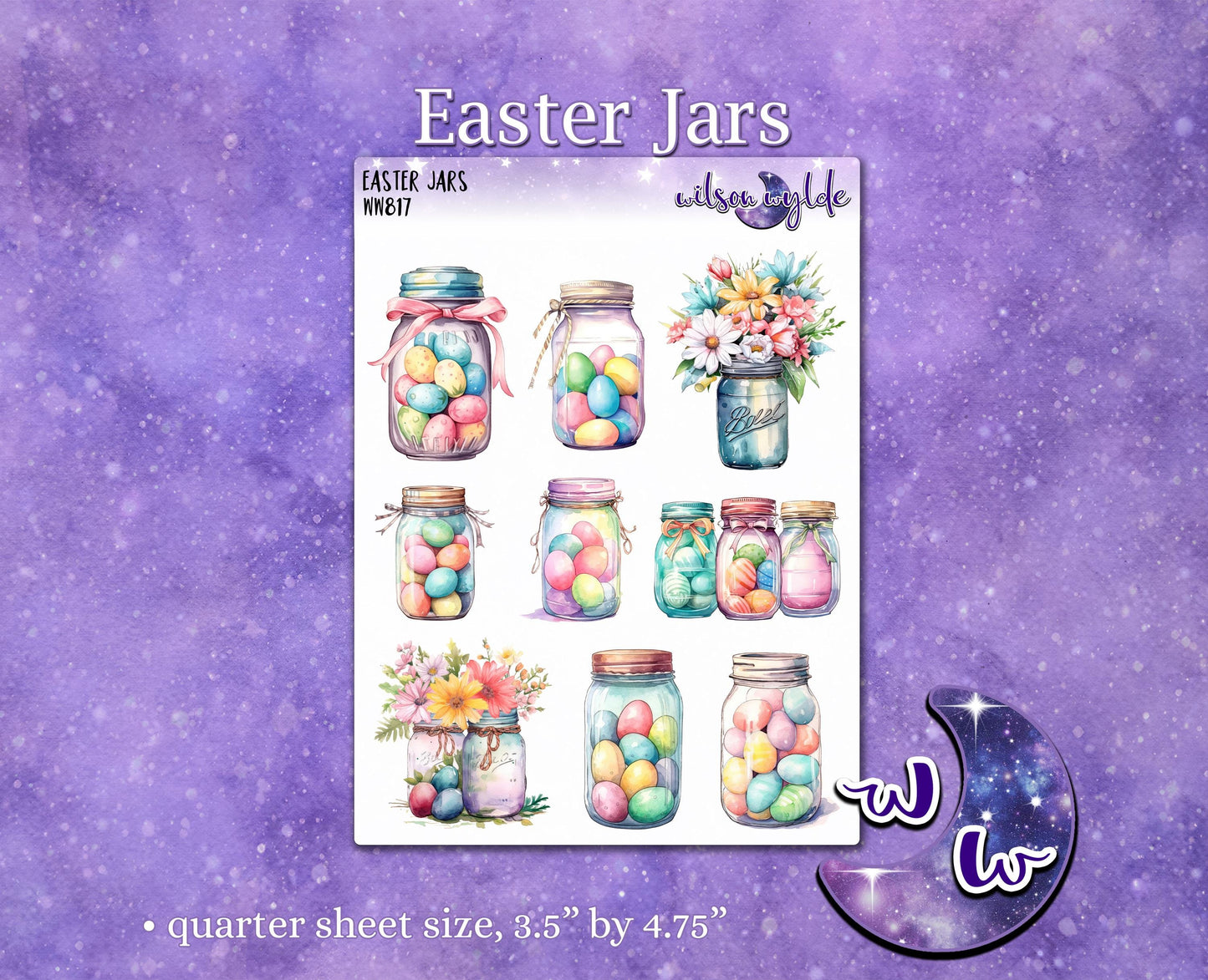 Easter Jars deco planner stickers, WW817
