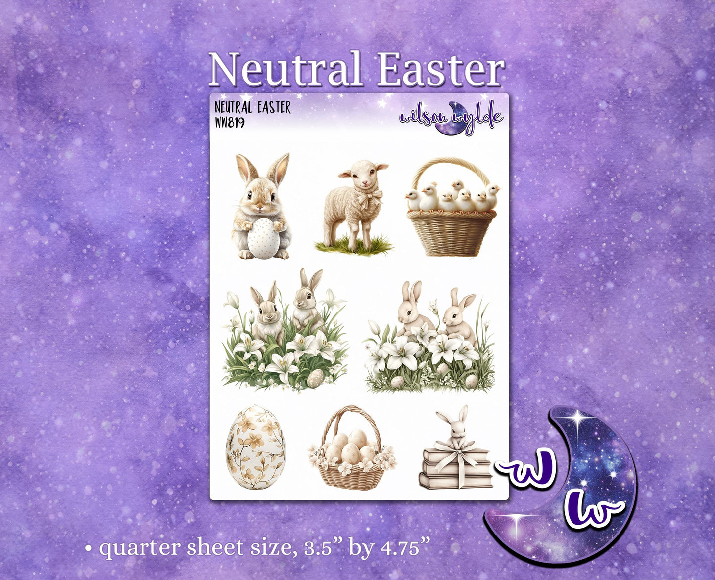 Neutral Easter deco planner stickers, WW819