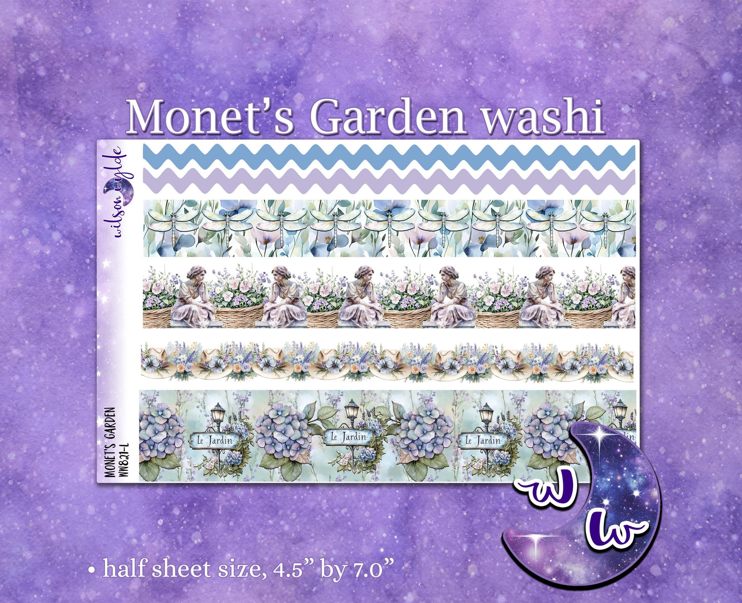 Monet's Garden washi planner deco stickers, WW821