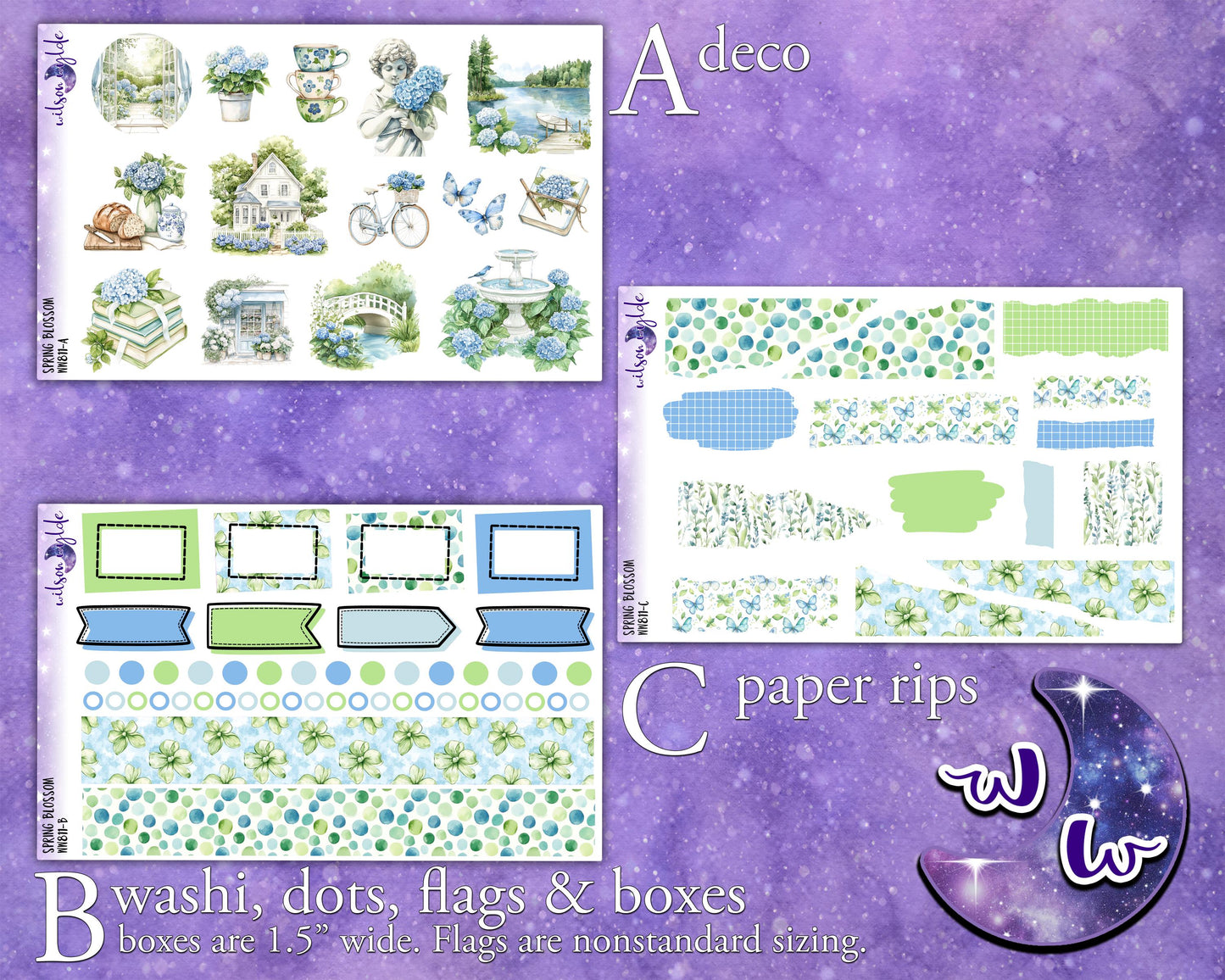Spring Blossom journaling sticker kit, a la carte and bundle options. WW811