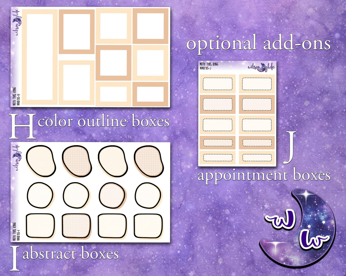 With This Ring weekly sticker kit, STANDARD VERTICAL format, a la carte and bundle options. I thee wed, wedding day, I do, anniversary WW821