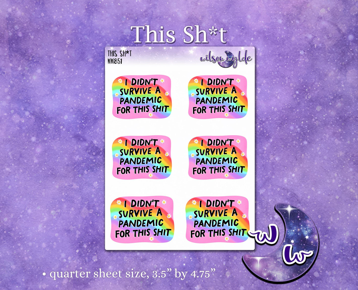 I Didn't Survive a Pandemic for this Sh*t, deco planner stickers, WW851