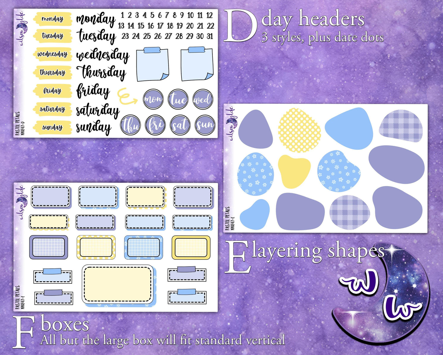 Pastel Petals journaling sticker kit, a la carte and bundle options. WW847