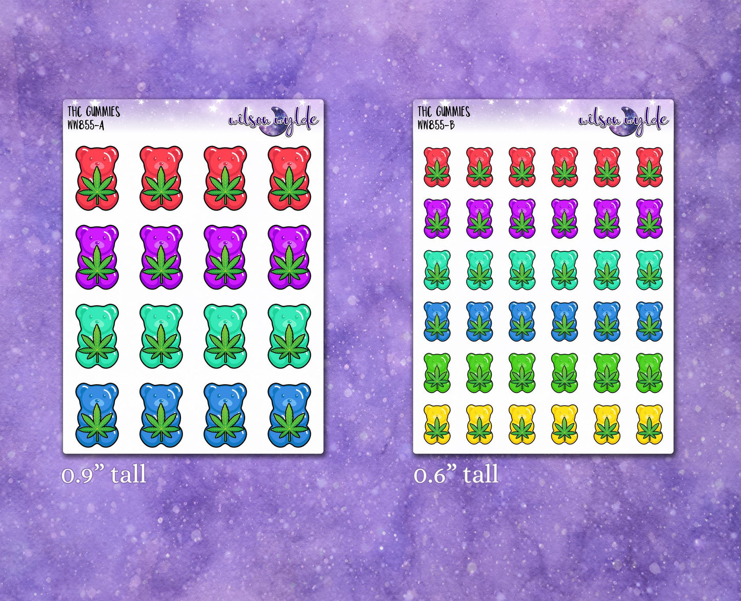 THC Gummies planner stickers, marijuana edible WW855