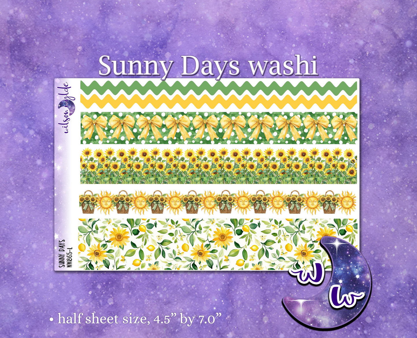 Sunny Days washi planner deco stickers, WW865