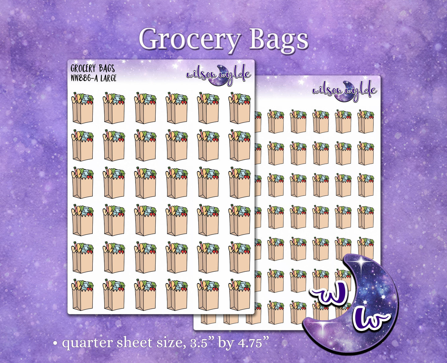 Grocery Bags planner stickers, WW886