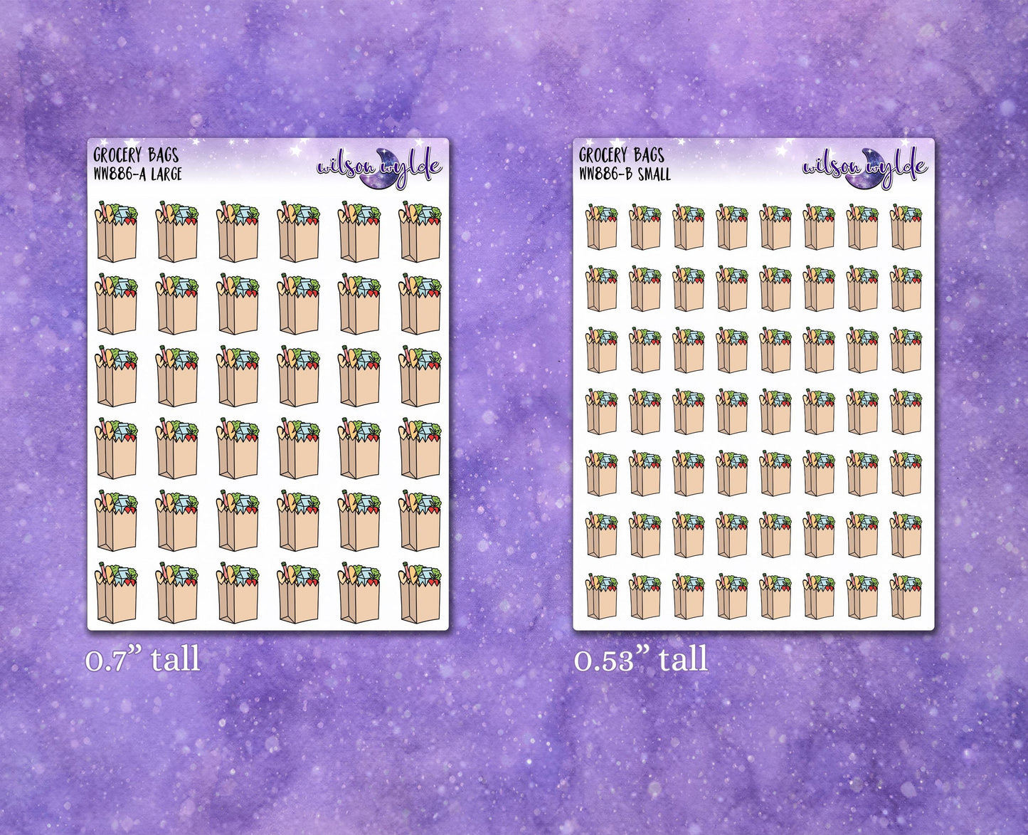 Grocery Bags planner stickers, WW886