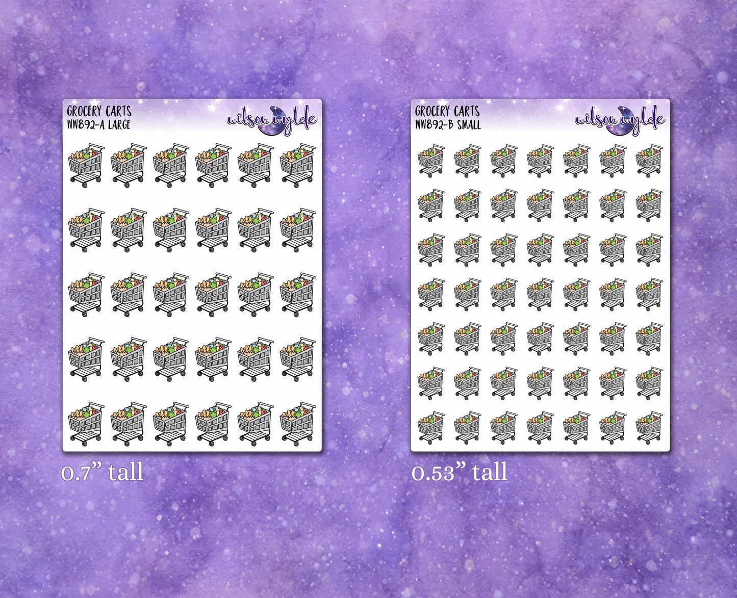 Grocery Carts planner stickers, WW892