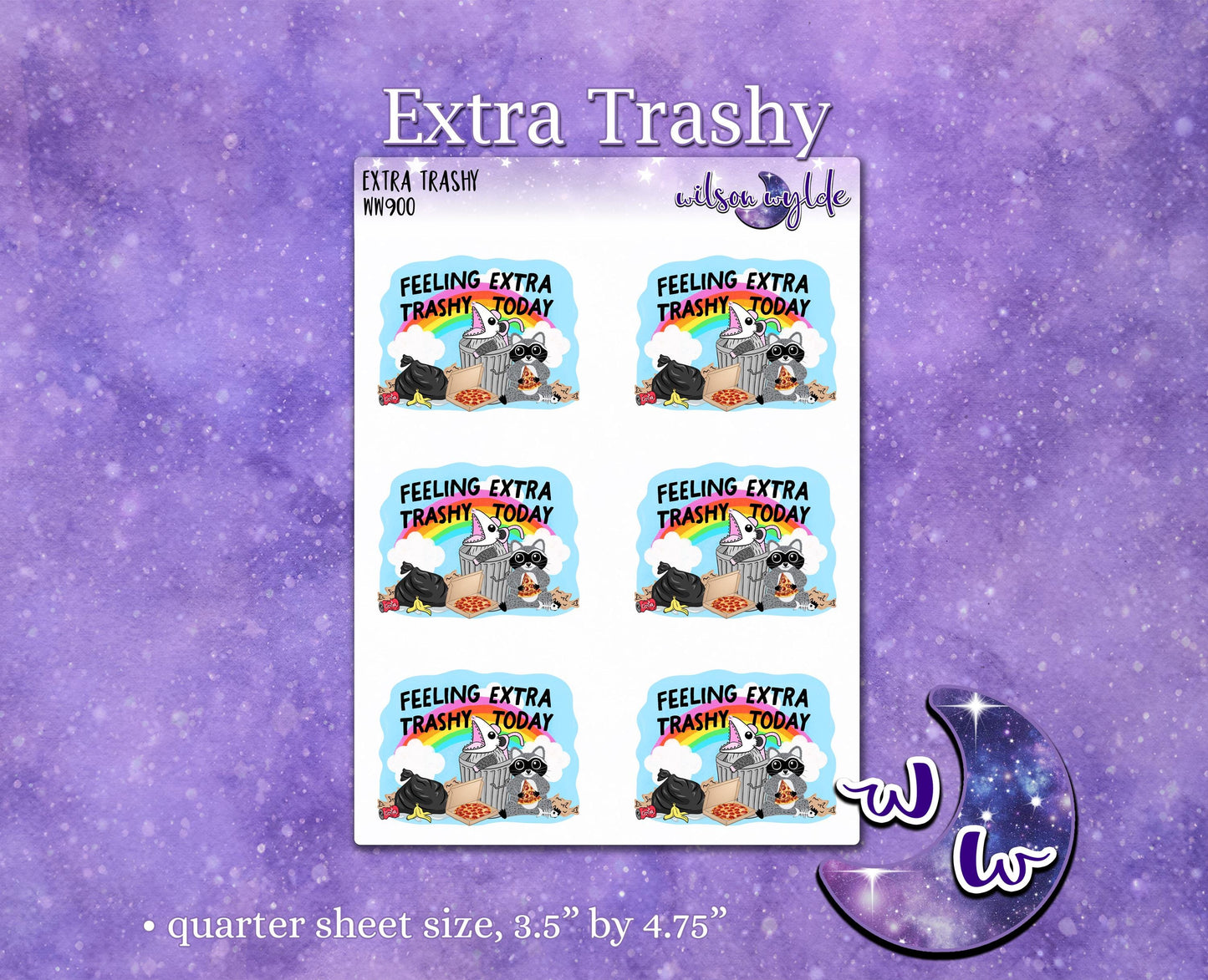 Feeling Extra Trashy Today deco planner stickers, WW900