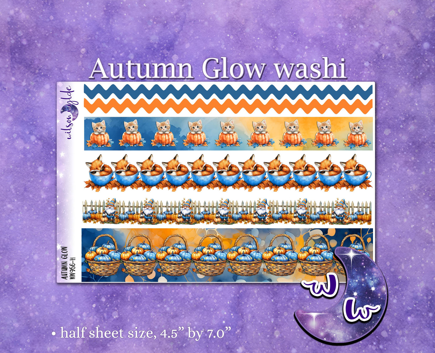 Autumn Glow washi planner deco stickers, WW956