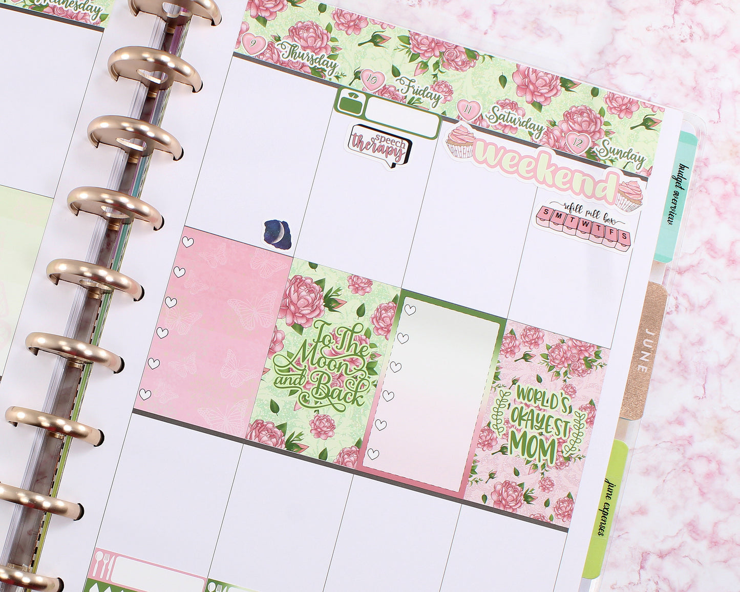 Moon Phases planner stickers, WW002