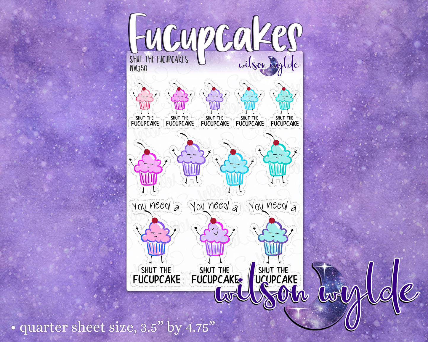 Shut the Fucupcakes sassy planner stickers WW250