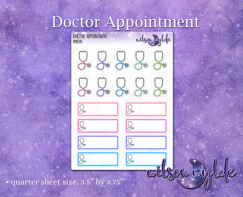 Doctor Appointment medical appointment tracking planner stickers, WW015