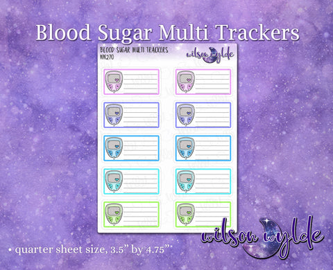 Blood Sugar Multi Trackers planner stickers, WW246