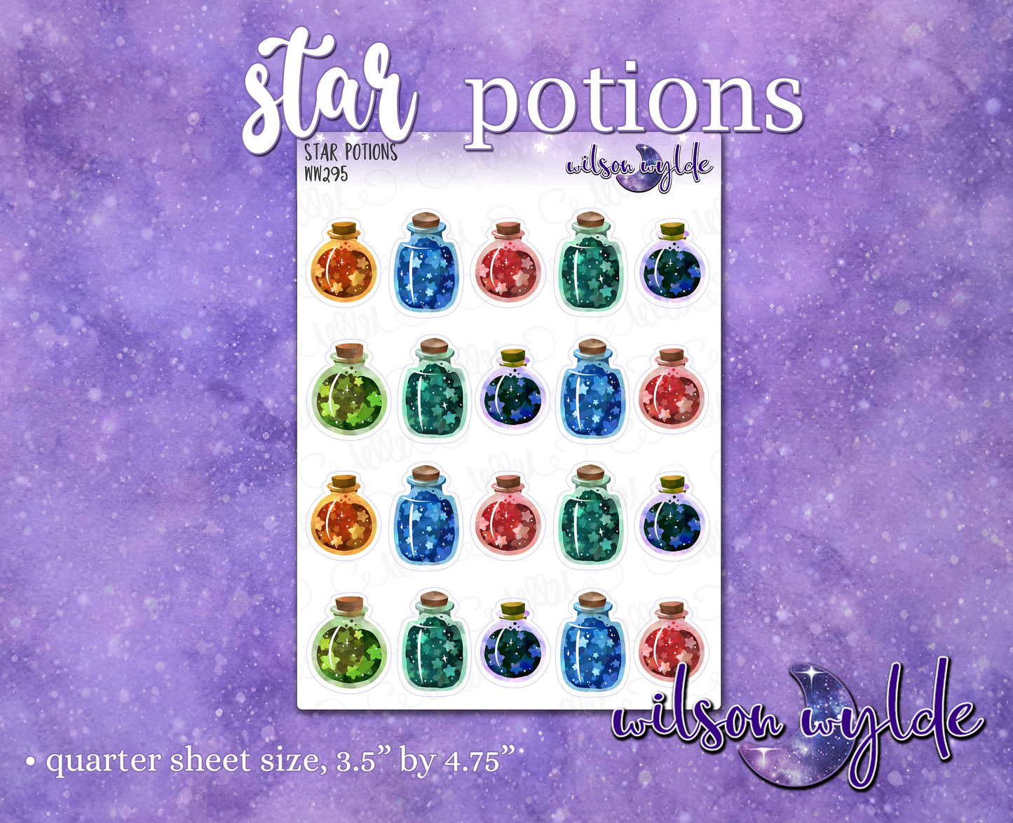 Star Potions planner stickers, WW295