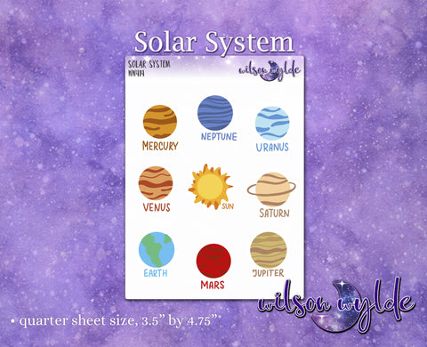 Solar System planner stickers, WW414