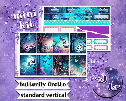 Butterfly Grotto mini weekly sticker kit, STANDARD VERTICAL format, a la carte and bundle options. WW437