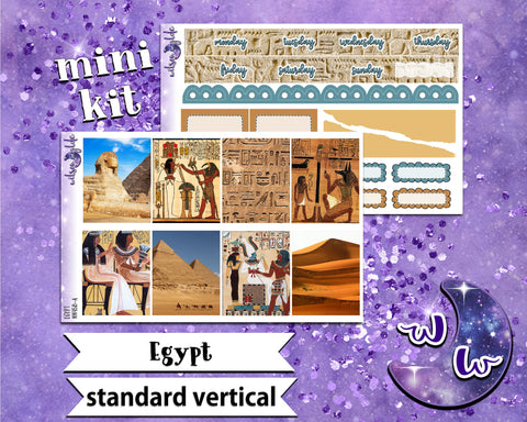 Egypt mini weekly sticker kit, STANDARD VERTICAL format, a la carte and bundle options. WW458
