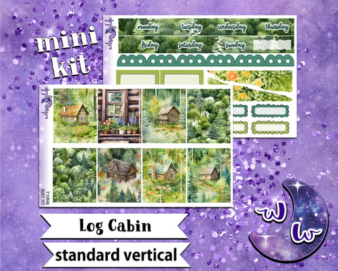 Log Cabin mini weekly sticker kit, STANDARD VERTICAL format, a la carte and bundle options. WW484