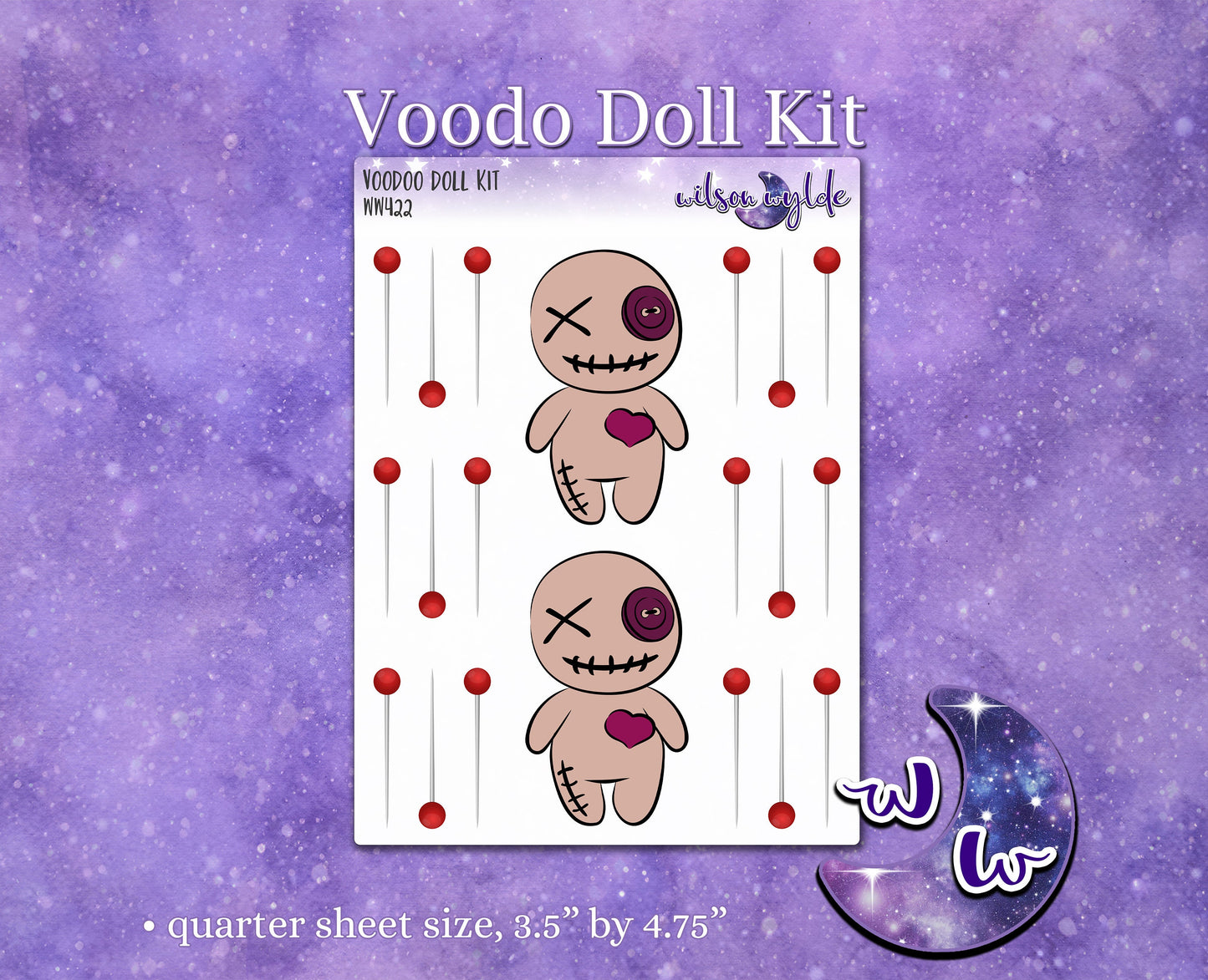 Voodoo Doll Kit planner stickers, WW422